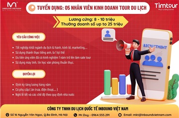 Tuyển dụng: Nhân viên kinh doanh tour du lịch