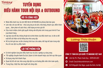 Thông báo tuyển dụng GẤP điều hành tour nội địa và outbound